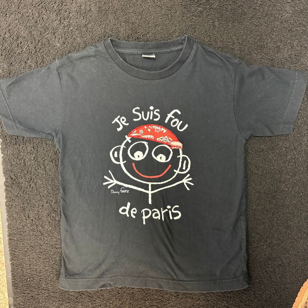 Vintage Danny First "Je Suis Fou De Paris" pop art t-shirt